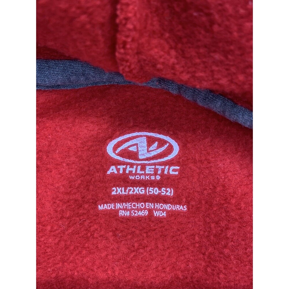 Athletic Works Men Zip Up Hoodie Size 2XL 50-52 Red Athletics Sports Workout - Picture 3 of 11